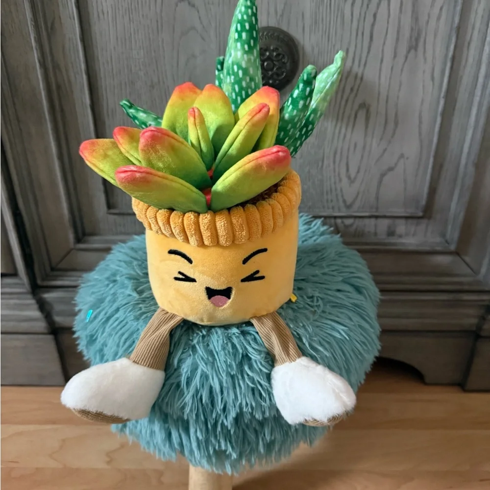Playful Plush Pineapple Planter with Green and Yellow Accents - Picture 2 of 5
